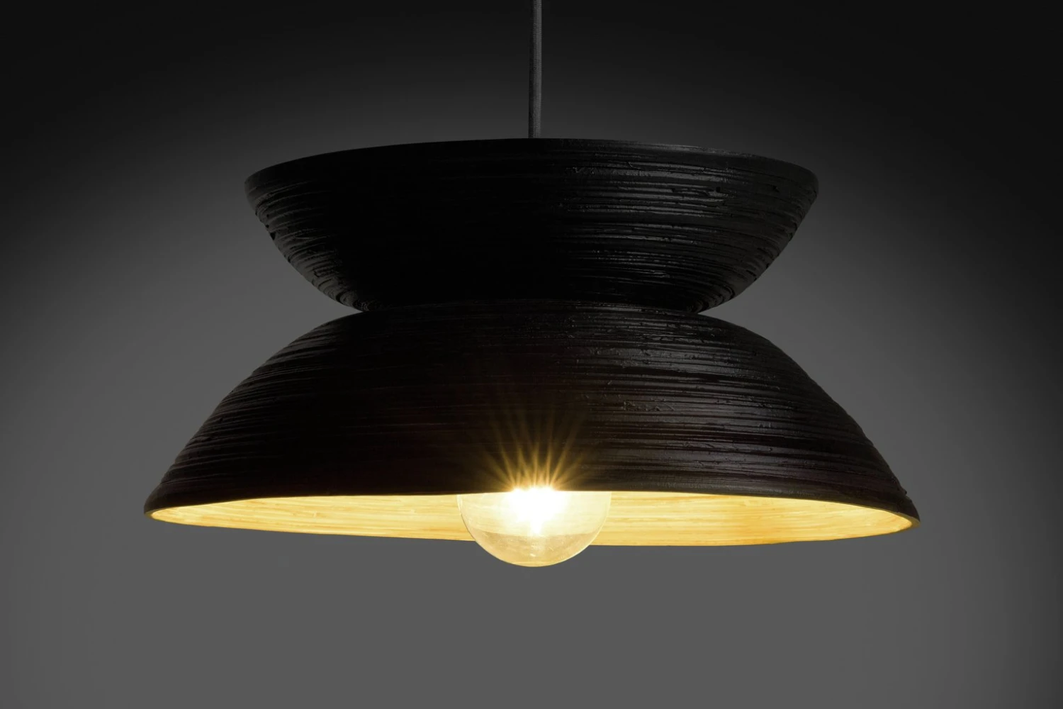 Habitat Hypnos Spun Bamboo 2 Tier Shade - Black 4 Habitat Hypnos Spun Bamboo 2 Tier Shade - Black - Image 2