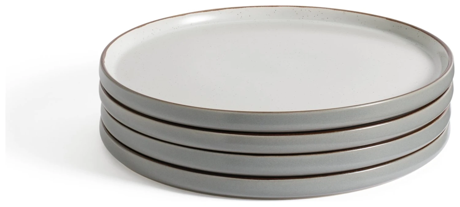 Habitat Speckle 4 Piece Stoneware Dinner Plate - Grey 3 Habitat Speckle 4 Piece Stoneware Dinner Plate - Grey