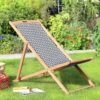 Habitat Folding Wooden Garden Deck Chair - Charcoal -Habitat 9534883 R Z001A