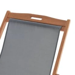 Habitat Folding Wooden Garden Deck Chair - Charcoal -Habitat 9534883 R Z006A