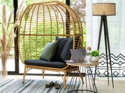 Habitat Kora 2 Seater Egg Bench - Natural -Habitat 9536324 R Z003C