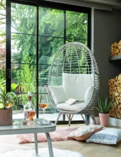 Habitat Kora Rattan Effect Garden Egg Chair - Black -Habitat 9539060 R Z002C