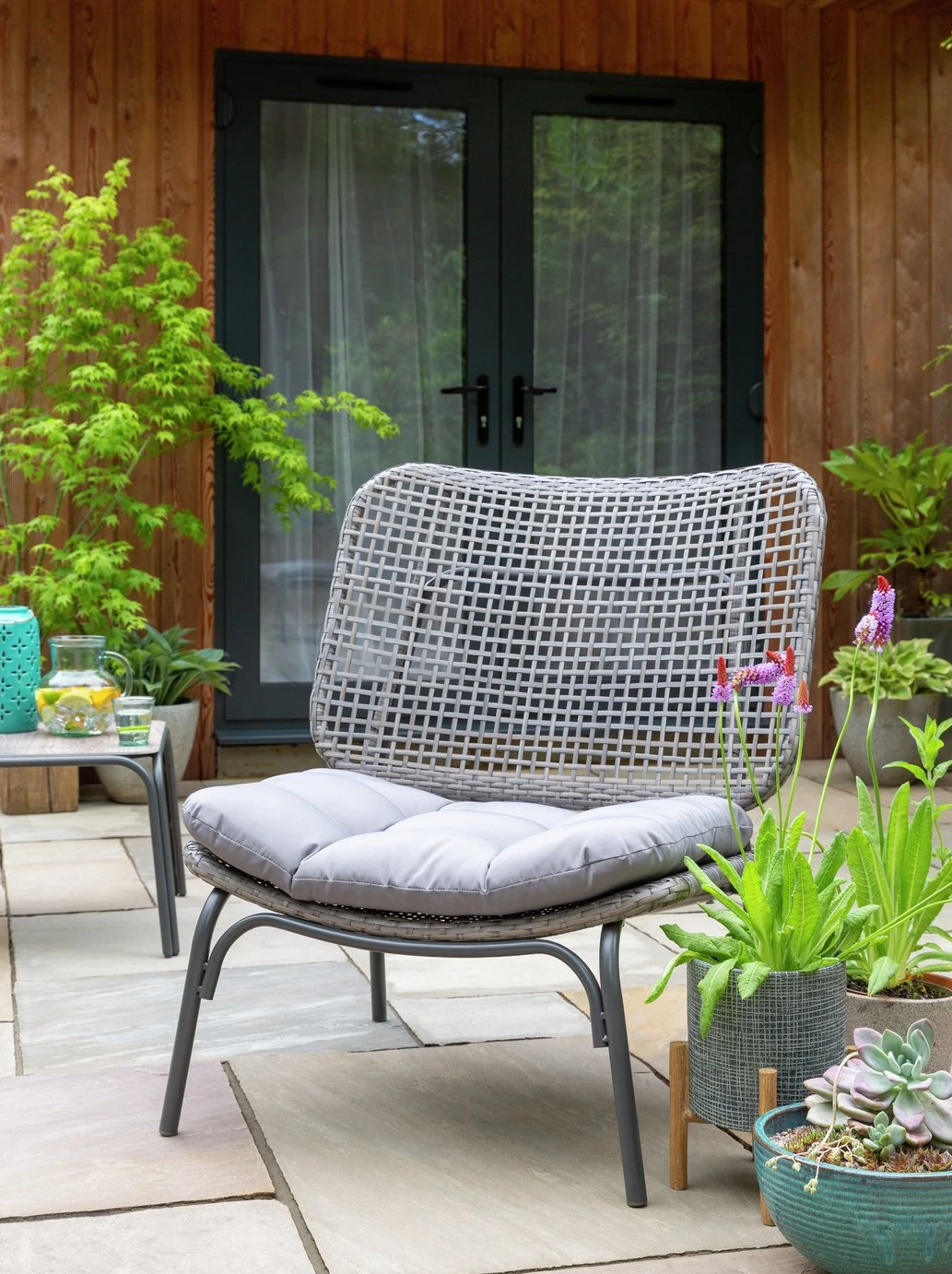 Habitat Nora 2 Seater Metal Garden Bistro Set - Grey 7 Habitat Nora 2 Seater Metal Garden Bistro Set - Grey - Image 5