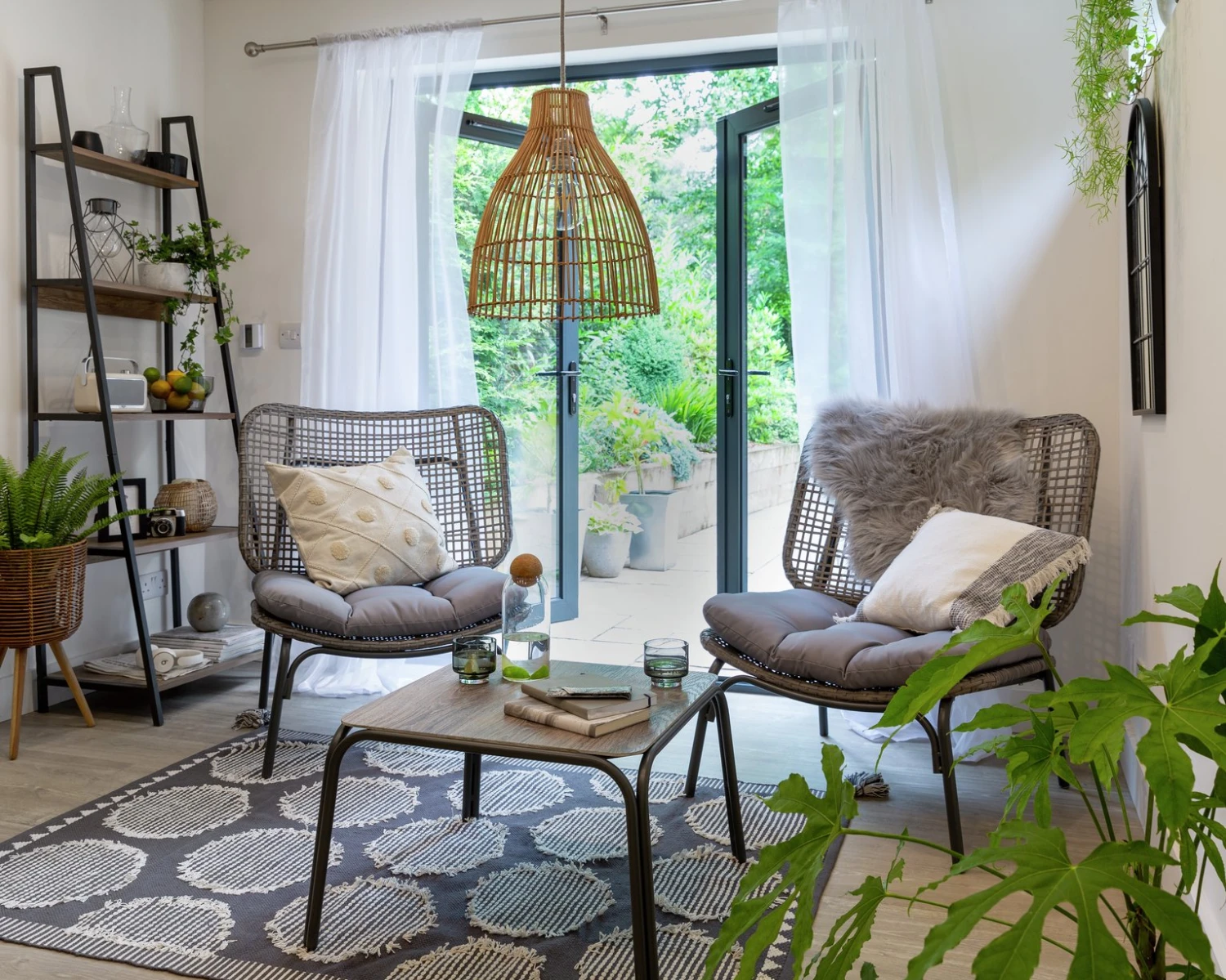 Habitat Nora 2 Seater Metal Garden Bistro Set - Grey 9 Habitat Nora 2 Seater Metal Garden Bistro Set - Grey - Image 7