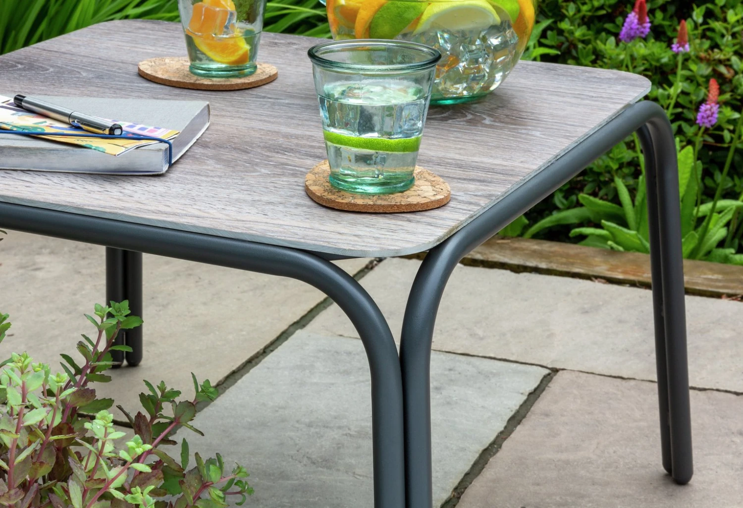 Habitat Nora 2 Seater Metal Garden Bistro Set - Grey 10 Habitat Nora 2 Seater Metal Garden Bistro Set - Grey - Image 8