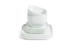 Habitat Riko Square 12 Piece Dinner Set - White 9 Habitat Riko Square 12 Piece Dinner Set - White -Habitat 9550874 R Z002A