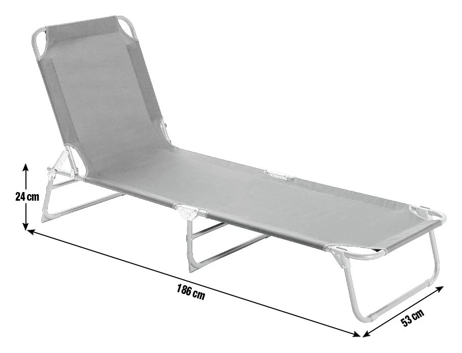 Habitat Folding Metal Sun Lounger - Charcoal 5 Habitat Folding Metal Sun Lounger - Charcoal - Image 3