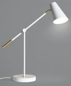 Habitat Vesper Cone Task Table Lamp - White & Gold -Habitat 9559648 R Z002C