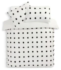 Habitat Cotton Tufted Spot White & Black Bedding Set -Single 10 Habitat Cotton Tufted Spot White & Black Bedding Set -Single -Habitat 9560651 R Z002A