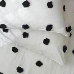Habitat Cotton Tufted Spot White & Black Bedding Set -Single 11 Habitat Cotton Tufted Spot White & Black Bedding Set -Single -Habitat 9560651 R Z003A
