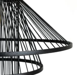 Habitat Wood 3 Tier Pendant Shade - Black -Habitat 9561007 R Z002A