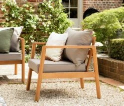 Habitat Hanson 5 Seater Wooden Garden Sofa Set - Grey -Habitat 9573466 R Z002C