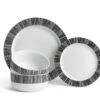 Habitat Black Dash 12 Piece Porcelain Dinner Set -Habitat 9576731 R Z001A