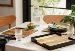 Habitat Set Of 4 Wooden Placemats With Tray 11 Habitat Set Of 4 Wooden Placemats With Tray -Habitat 9581317 R Z002C