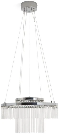 Habitat Yang 2 Tier LED Glass Chandelier - Chrome 10 Habitat Yang 2 Tier LED Glass Chandelier - Chrome -Habitat 9584448 R Z002A