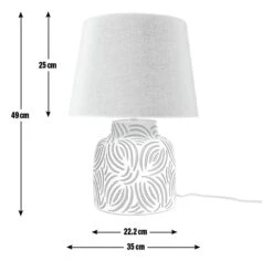 Habitat Lynx Brush Stroke Ceramic Table Lamp - Black & White -Habitat 9585289 R E001