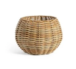 Habitat Round Rattan Planter - Natural -Habitat 9591840 R Z003A