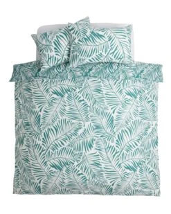 Habitat Abstract Green Leaf & White Bedding Set - Single -Habitat 9593226 R Z002A