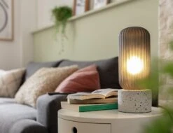 Habitat Rallie Smoked Glass Terrazzo Table Lamp – Grey 13 Habitat Rallie Smoked Glass Terrazzo Table Lamp – Grey -Habitat 9595396 R Z002C