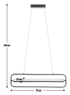 Habitat Metal LED Bar Pendant Light - Black -Habitat 9597428 R E001