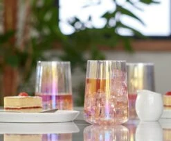 Habitat Iridescent Lustre Fluted Hi Ball Glasses -Habitat 9598898 R Z001C