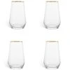 Habitat Set Of 4 Gold Rim Hi Ball Glasses