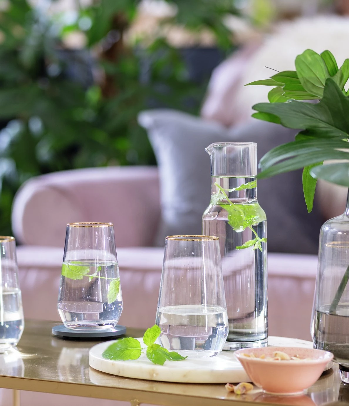 Habitat Set Of 4 Gold Rim Hi Ball Glasses 4 Habitat Set Of 4 Gold Rim Hi Ball Glasses - Image 2