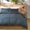 Habitat Cotton Modern Country Stripe Navy Bedding Set-Single -Habitat 9608740 R Z001A