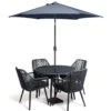 Habitat Malta 4 Seater Rattan Effect Patio Set - Black -Habitat 9609127 R Z001A