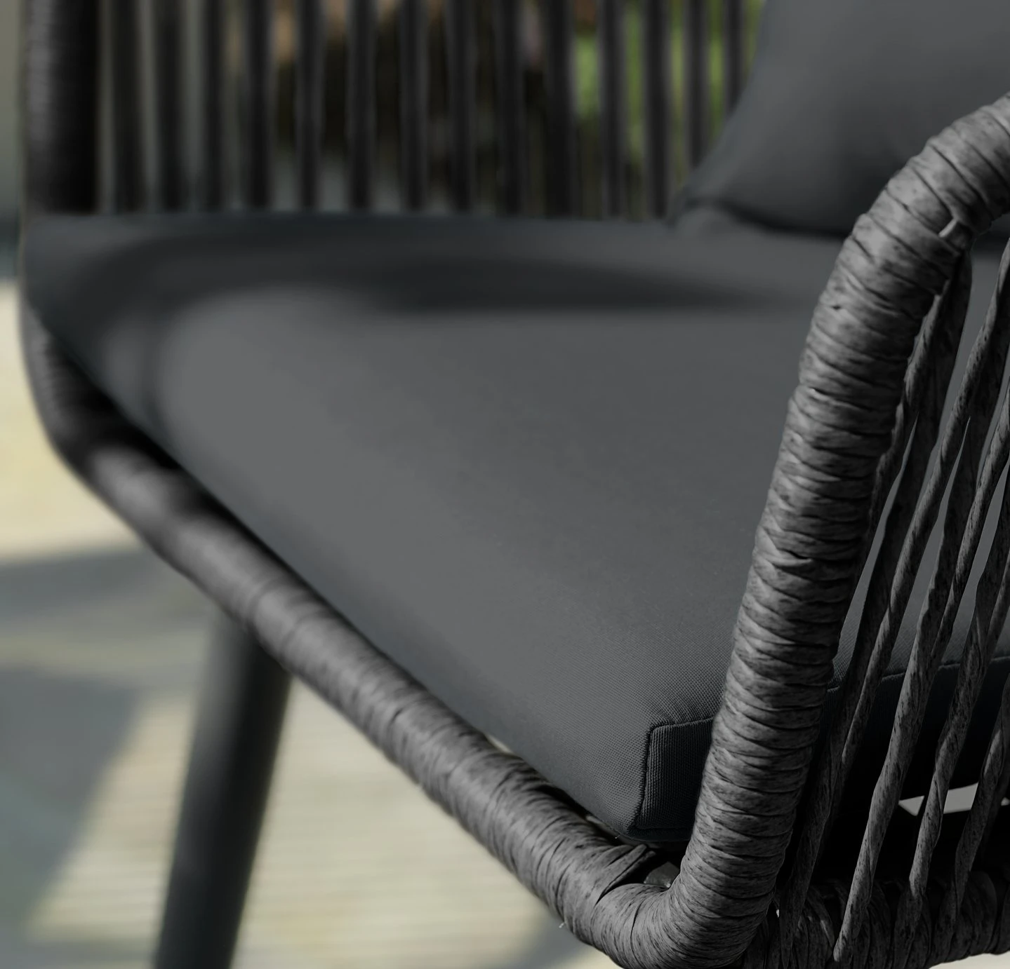 Habitat Malta 4 Seater Rattan Effect Patio Set - Black 13 Habitat Malta 4 Seater Rattan Effect Patio Set - Black - Image 11