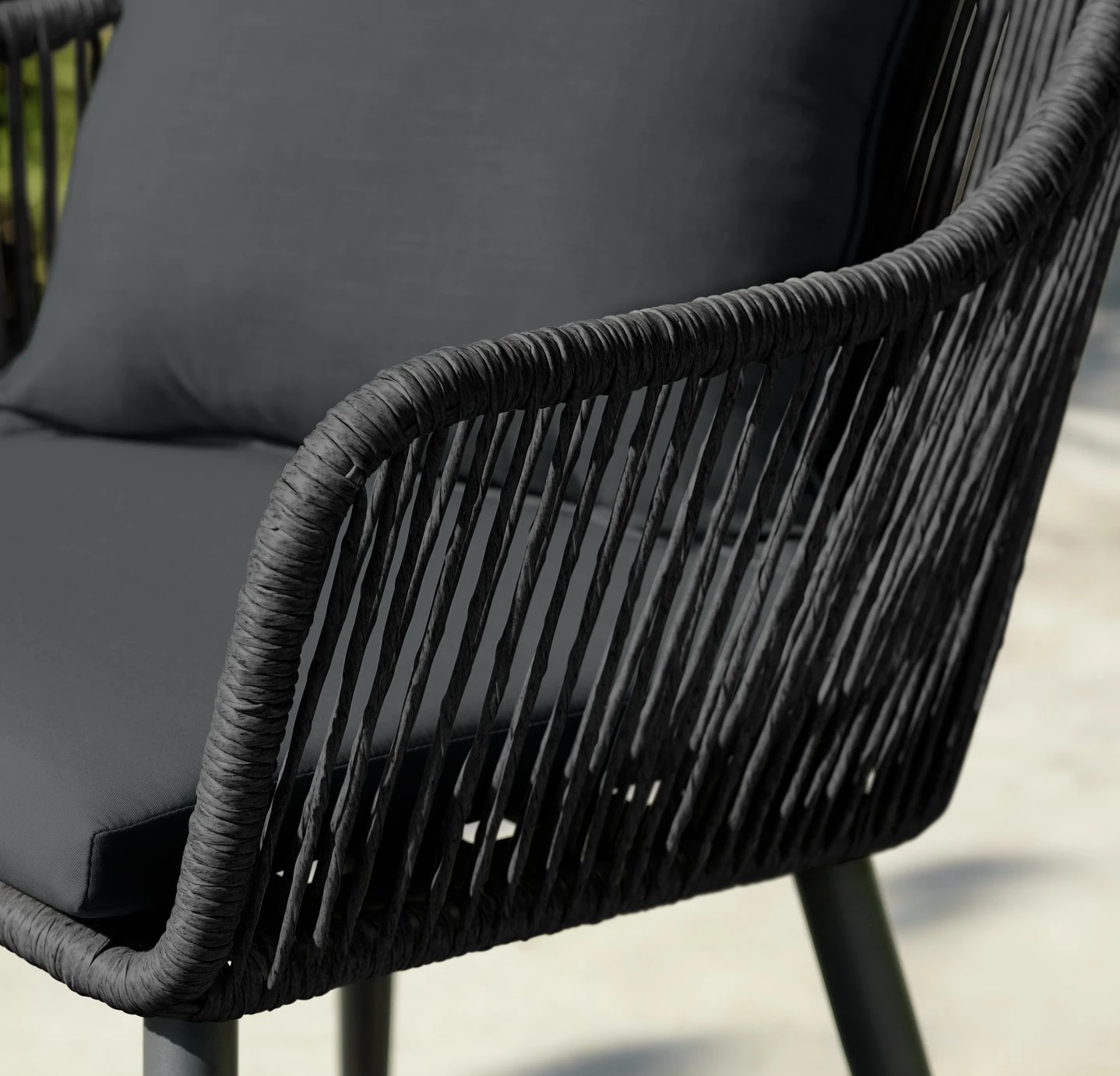 Habitat Malta 4 Seater Rattan Effect Patio Set - Black 14 Habitat Malta 4 Seater Rattan Effect Patio Set - Black - Image 12