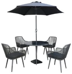 Habitat Malta 4 Seater Rattan Effect Patio Set - Black 22 Habitat Malta 4 Seater Rattan Effect Patio Set - Black -Habitat 9609127 R Z017A