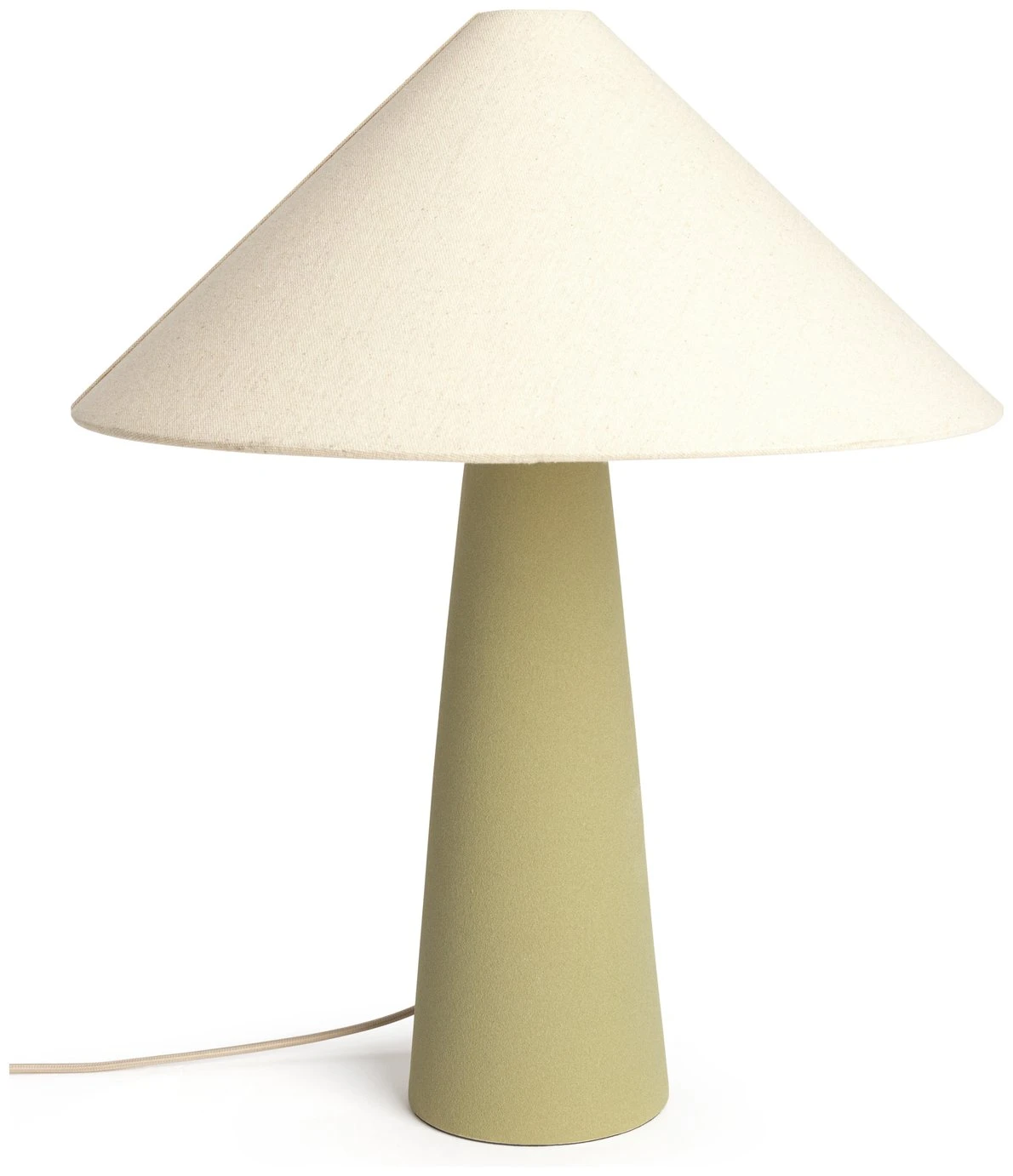 Habitat Conical Ceramic Table Lamp - Olive & Beige 4 Habitat Conical Ceramic Table Lamp - Olive & Beige - Image 2
