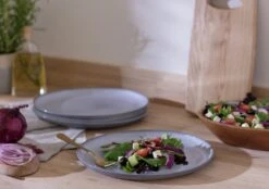 Habitat Evora 4 Piece Stoneware Dinner Plate - Blue 7 Habitat Evora 4 Piece Stoneware Dinner Plate - Blue -Habitat 9611043 R Z001C