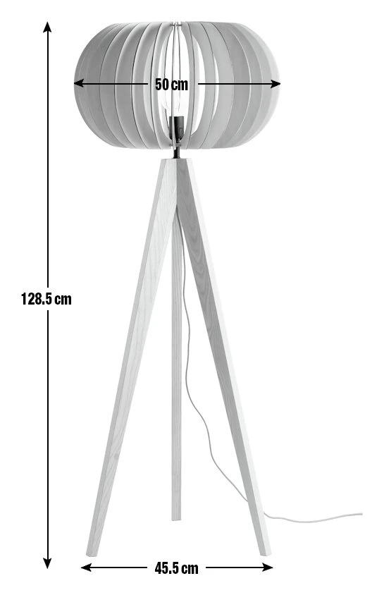 Habitat Achille Ash Wooden Tripod Floor Lamp - Oak 5 Habitat Achille Ash Wooden Tripod Floor Lamp - Oak - Image 3
