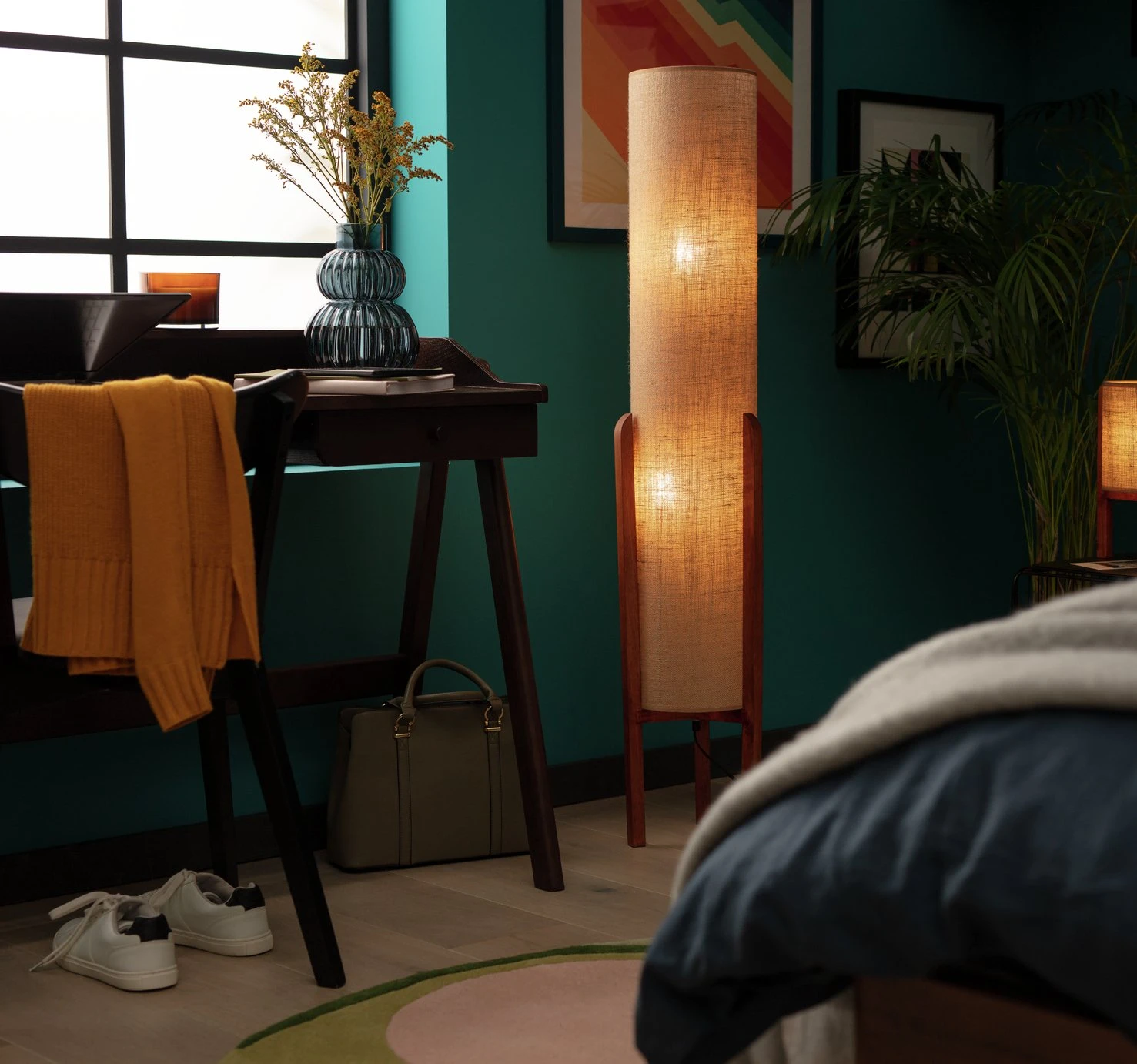 Habitat Arbaa Woven Column Floor Lamp - Natural 10 Habitat Arbaa Woven Column Floor Lamp - Natural - Image 8