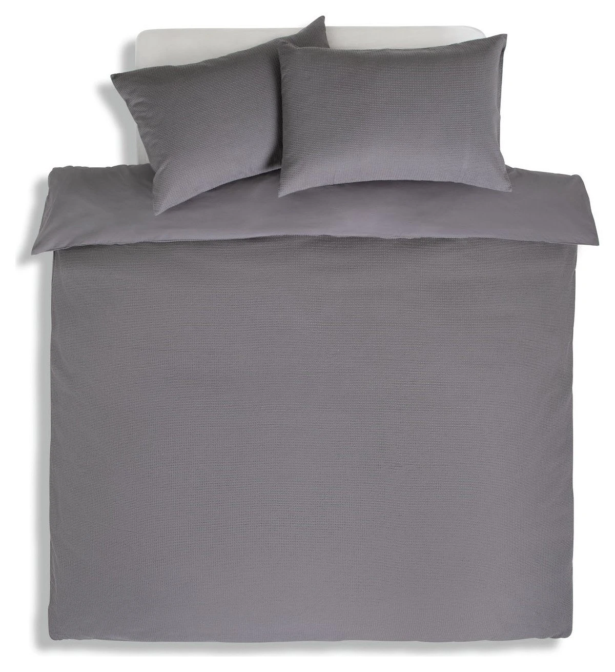 Habitat Cotton Waffle Plain Charcoal Bedding Set - Single 5 Habitat Cotton Waffle Plain Charcoal Bedding Set - Single - Image 3
