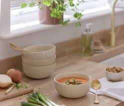 Habitat Evora 4 Piece Cereal Bowl - Natural 8 Habitat Evora 4 Piece Cereal Bowl - Natural -Habitat 9628342 R Z001C