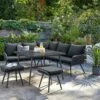 Habitat Malta 6 Seater Rattan Effect Patio Set - Black -Habitat 9630347 R Z001A
