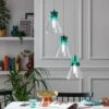 Habitat Vivian Glass 3 Light LED Ceiling Light - Green -Habitat 9656125 R Z001A